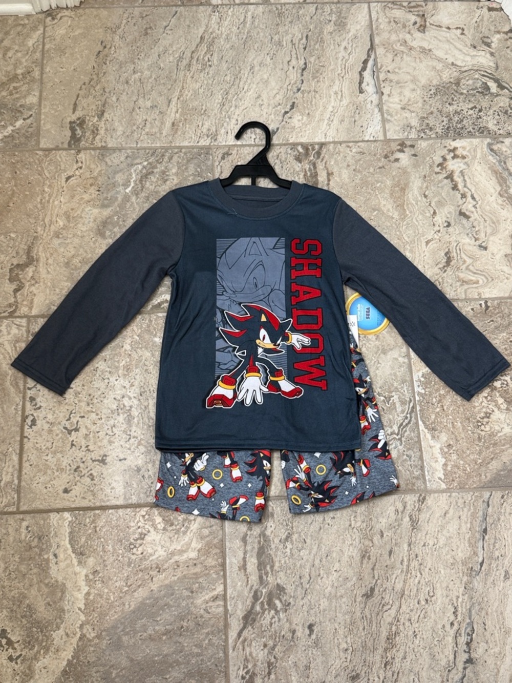 NWT Size Small (6-7) Shadow the Hedgehog Kids Pajama Set -